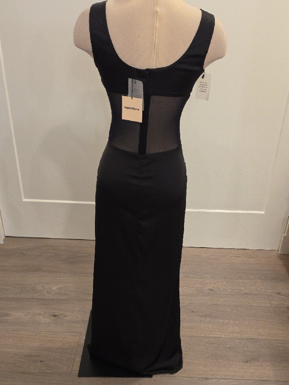 superdown sexy Black Sheer bodice Maxi Dress size S new with tags - Picture 6 of 10